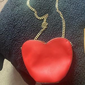 Red bag with gold zipper brand new never used never wore